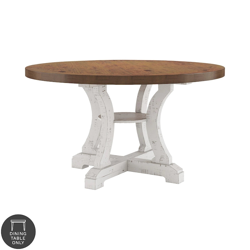Table de salle à manger ronde en bois Sylmer Farmhouse de 54 pouces de Furniture of America