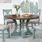 Table de salle à manger ronde en bois Sylmer Farmhouse de 54 pouces de Furniture of America