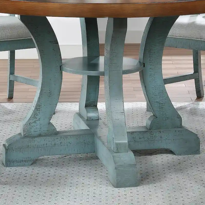 Table de salle à manger ronde en bois Sylmer Farmhouse de 54 pouces de Furniture of America
