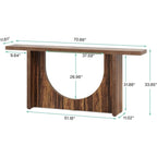 Console extra longue de style campagnard, table d'entrée vintage, table d'appoint en bois pour couloir