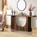 Console extra longue de style campagnard, table d'entrée vintage, table d'appoint en bois pour couloir