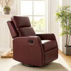 Fauteuil inclinable pivotant à bascule manuel Esteban Modern en similicuir avec dossier à oreilles