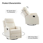 Fauteuil inclinable pivotant à bascule manuel Esteban Modern en similicuir avec dossier à oreilles