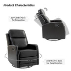 Fauteuil inclinable pivotant à bascule manuel Esteban Modern en similicuir avec dossier à oreilles