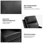 Fauteuil inclinable pivotant à bascule manuel Esteban Modern en similicuir avec dossier à oreilles