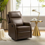 Fauteuil inclinable pivotant à bascule manuel Esteban Modern en similicuir avec dossier à oreilles