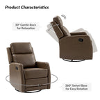 Fauteuil inclinable pivotant à bascule manuel Esteban Modern en similicuir avec dossier à oreilles