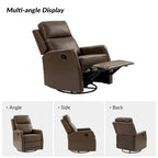 Fauteuil inclinable pivotant à bascule manuel Esteban Modern en similicuir avec dossier à oreilles