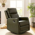Fauteuil inclinable pivotant à bascule manuel Esteban Modern en similicuir avec dossier à oreilles