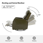 Fauteuil inclinable pivotant à bascule manuel Esteban Modern en similicuir avec dossier à oreilles
