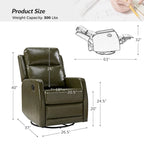 Fauteuil inclinable pivotant à bascule manuel Esteban Modern en similicuir avec dossier à oreilles