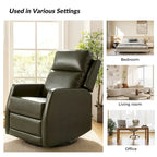 Fauteuil inclinable pivotant à bascule manuel Esteban Modern en similicuir avec dossier à oreilles