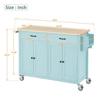 Chariot îlot de cuisine avec plateau en bois massif et roulettes verrouillables