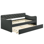 Lit de jour contemporain Exodel double capitonné avec lit gigogne par Furniture of America
