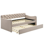 Lit de jour contemporain Exodel double capitonné avec lit gigogne par Furniture of America