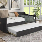 Lit de jour contemporain Exodel double capitonné avec lit gigogne par Furniture of America