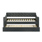 Lit de jour contemporain Exodel double capitonné avec lit gigogne par Furniture of America