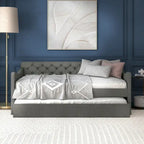 Lit de jour contemporain Exodel double capitonné avec lit gigogne par Furniture of America