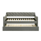 Lit de jour contemporain Exodel double capitonné avec lit gigogne par Furniture of America