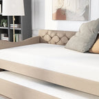 Lit de jour contemporain Exodel double capitonné avec lit gigogne par Furniture of America