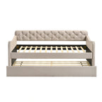 Lit de jour contemporain Exodel double capitonné avec lit gigogne par Furniture of America