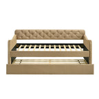 Lit de jour contemporain Exodel double capitonné avec lit gigogne par Furniture of America