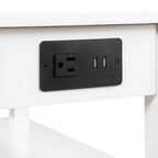 Table d'appoint American Heritage à 1 tiroir avec station de recharge et étagères de Convenience Concepts