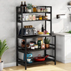 Étagère de cuisine à 5 niveaux avec rangement intégré, support pour four à micro-ondes, chariot de cuisine industriel avec étagère.
