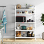 Étagère de cuisine à 5 niveaux avec rangement intégré, support pour four à micro-ondes, chariot de cuisine industriel avec étagère.