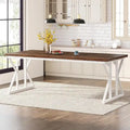 Table de salle à manger de style campagnard pour 6 personnes, table de cuisine rectangulaire en bois de 180 cm (70,8 pouces).