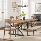Table de salle à manger de style campagnard pour 6 personnes, table de cuisine rectangulaire en bois de 180 cm (70,8 pouces).