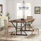 Table de salle à manger de style campagnard pour 6 personnes, table de cuisine rectangulaire en bois de 180 cm (70,8 pouces).