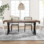 Table de salle à manger de style campagnard pour 6 personnes, table de cuisine rectangulaire en bois de 180 cm (70,8 pouces).