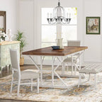 Table de salle à manger de style campagnard pour 6 personnes, table de cuisine rectangulaire en bois de 180 cm (70,8 pouces).