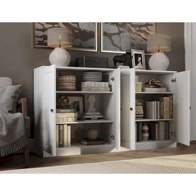 Buffet 100 % bois massif avec portes en verre ou en bois massif de Palace Imports - 64 x 35,75