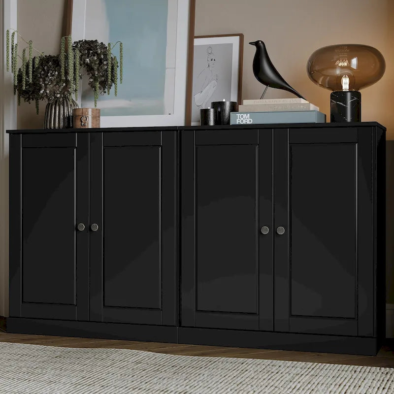 Buffet 100 % bois massif avec portes en verre ou en bois massif de Palace Imports - 64 x 35,75