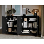 Buffet 100 % bois massif avec portes en verre ou en bois massif de Palace Imports - 64 x 35,75