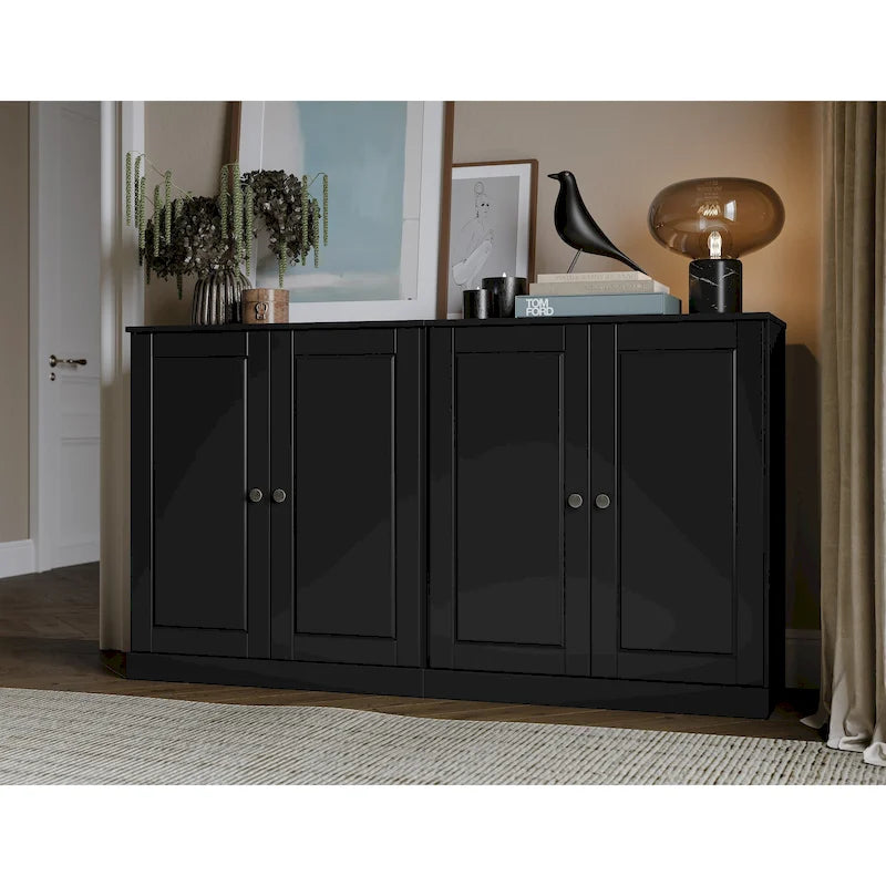 Buffet 100 % bois massif avec portes en verre ou en bois massif de Palace Imports - 64 x 35,75