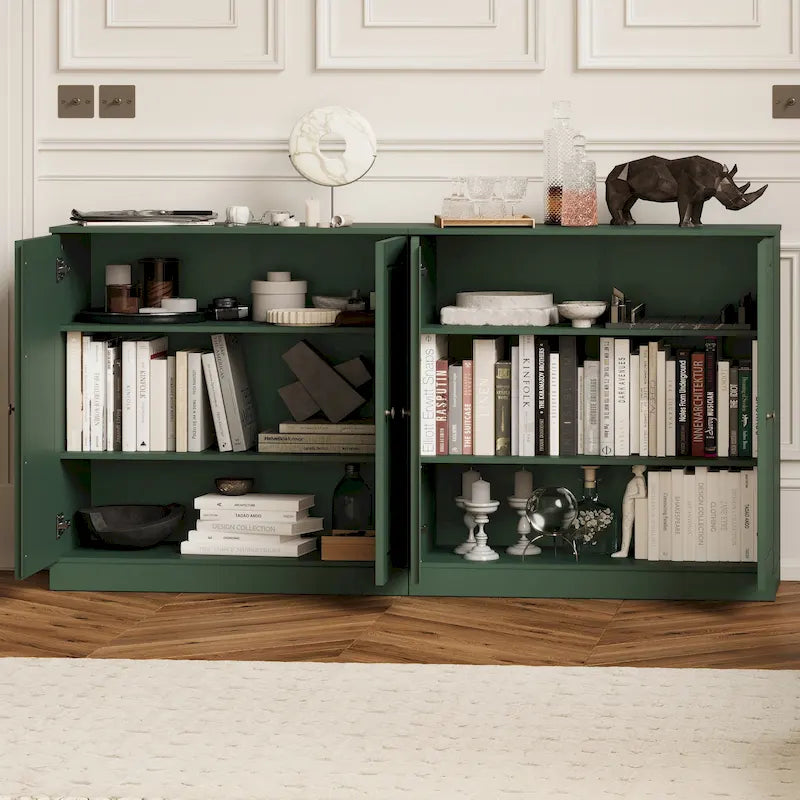 Buffet 100 % bois massif avec portes en verre ou en bois massif de Palace Imports - 64 x 35,75