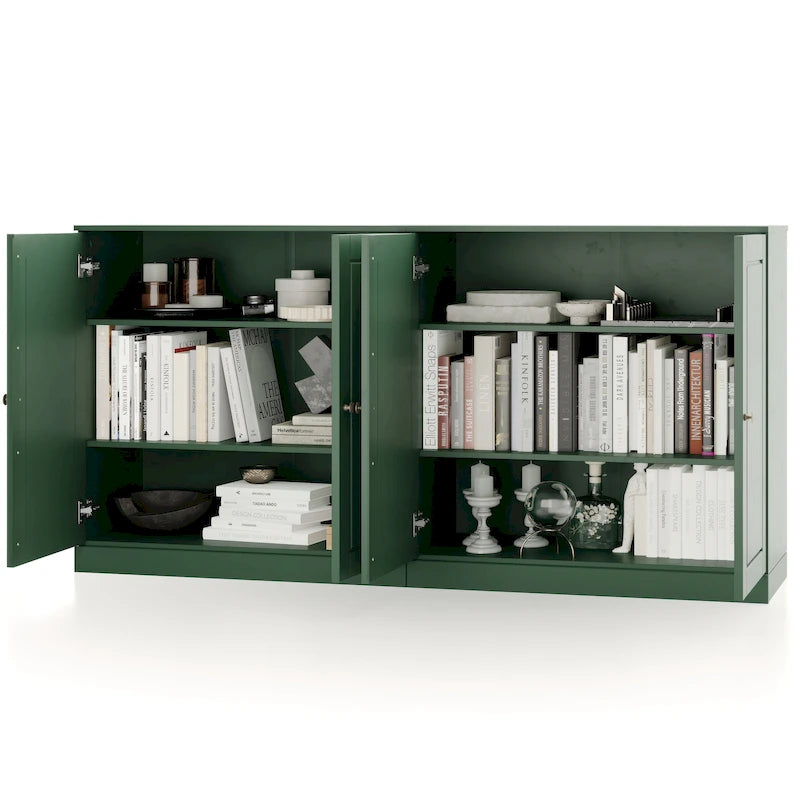Buffet 100 % bois massif avec portes en verre ou en bois massif de Palace Imports - 64 x 35,75