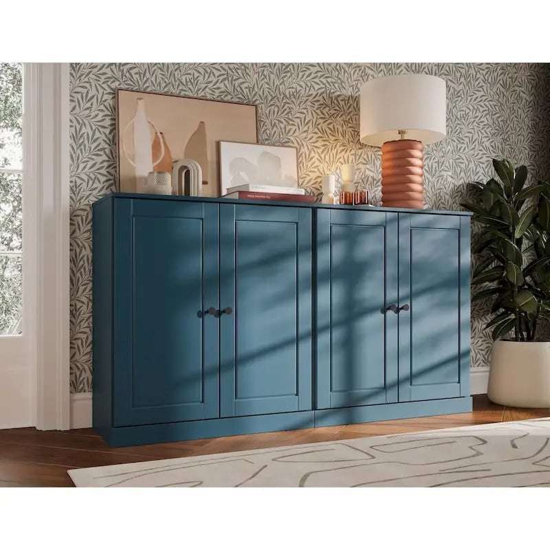 Buffet 100 % bois massif avec portes en verre ou en bois massif de Palace Imports - 64 x 35,75