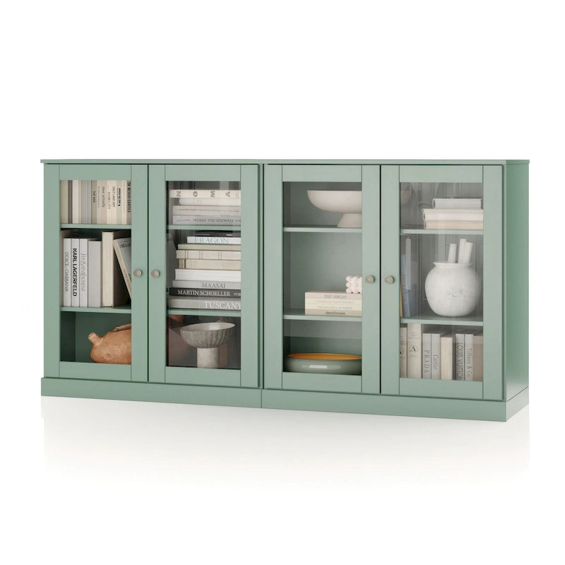 Buffet 100 % bois massif avec portes en verre ou en bois massif de Palace Imports - 64 x 35,75