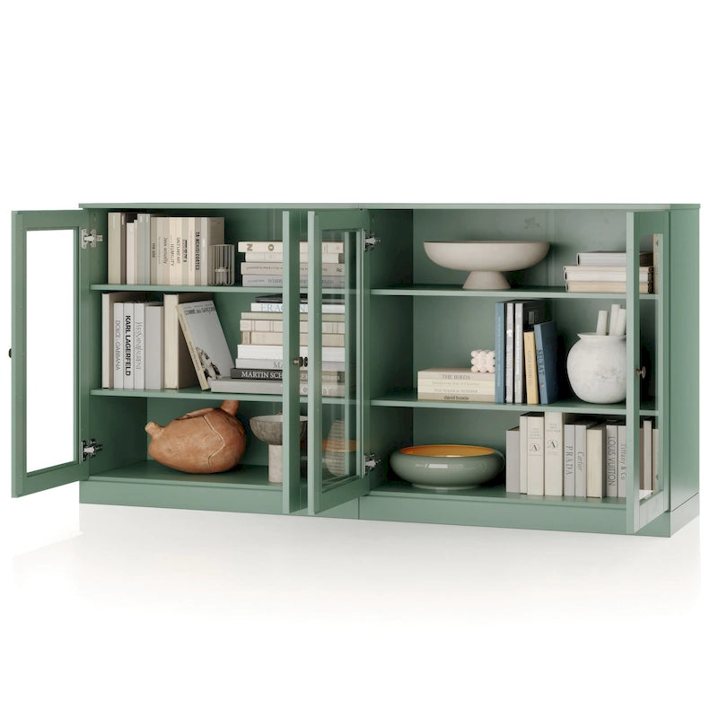Buffet 100 % bois massif avec portes en verre ou en bois massif de Palace Imports - 64 x 35,75