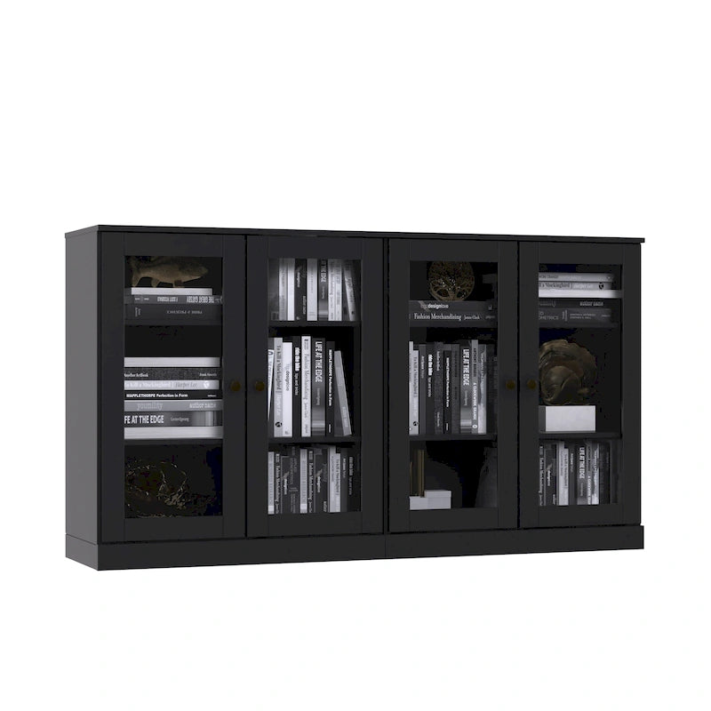 Buffet 100 % bois massif avec portes en verre ou en bois massif de Palace Imports - 64 x 35,75