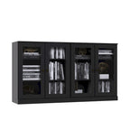 Buffet 100 % bois massif avec portes en verre ou en bois massif de Palace Imports - 64 x 35,75