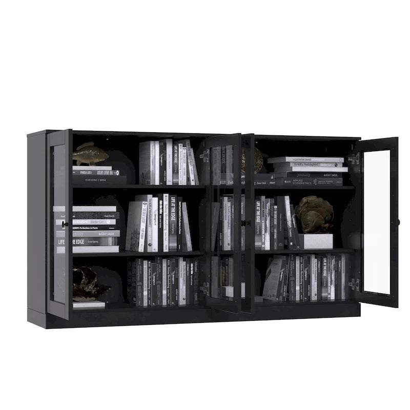Buffet 100 % bois massif avec portes en verre ou en bois massif de Palace Imports - 64 x 35,75