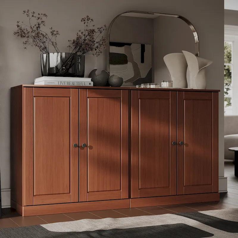 Buffet 100 % bois massif avec portes en verre ou en bois massif de Palace Imports - 64 x 35,75