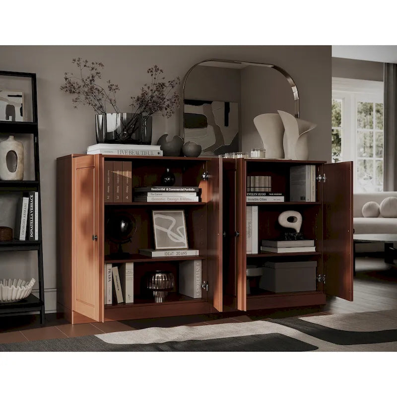 Buffet 100 % bois massif avec portes en verre ou en bois massif de Palace Imports - 64 x 35,75