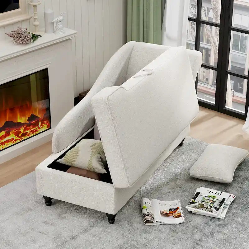Chaise longue d'intérieur, canapé inclinable rembourré pour salon et chambre à coucher