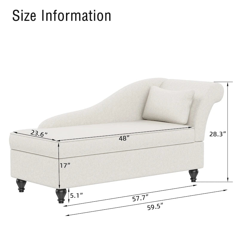 Chaise longue d'intérieur, canapé inclinable rembourré pour salon et chambre à coucher